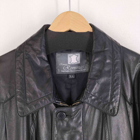 ROMAN ROMINAS 牛革ジップアップレザーコート メンズ LL