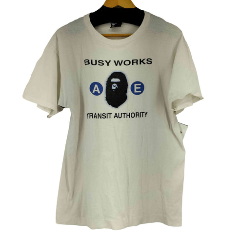 アベイシングエイプ A BATHING APE 90s BUSY WORKS プリントクルーネックTシャツ メンズ JPN:L