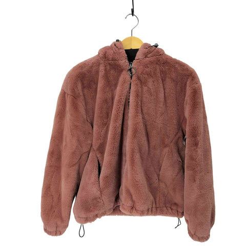 ベルシュカ BERSHKA フェイクファーフーデッドジャケット もこもこ ふわふわ レディース JPN:L