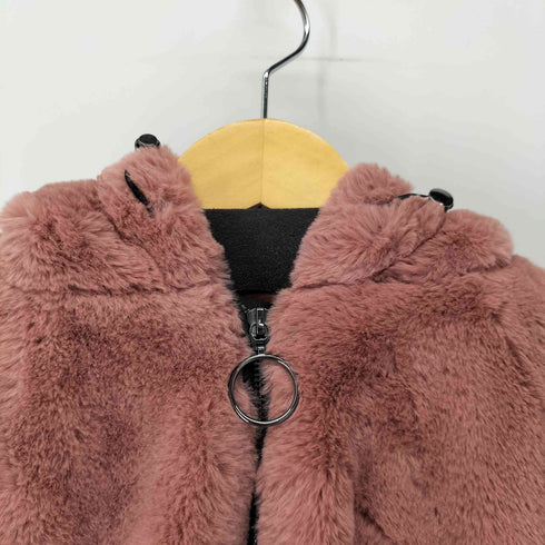 ベルシュカ BERSHKA フェイクファーフーデッドジャケット もこもこ ふわふわ レディース JPN:L