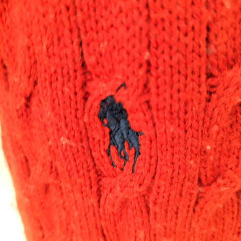 ラルフローレン RALPH LAUREN スモールポニー刺繍 ケーブル編みニットマフラー メンズ