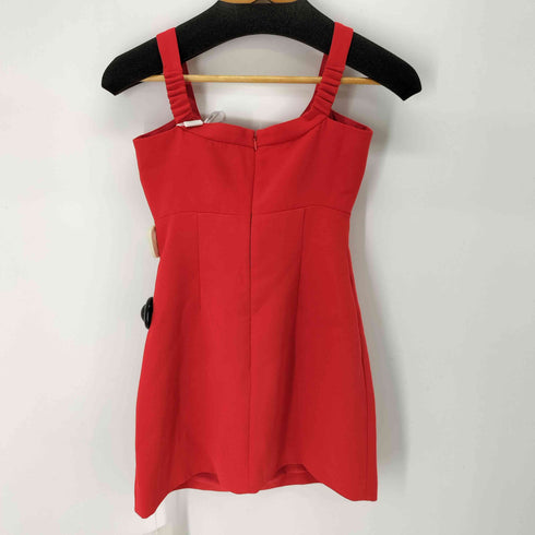 セルフポートレイト self-portrait Red Heavy Crepe Bow Mini Dress レディース UK:8