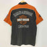 ハーレーダビッドソン HARLEY-DAVIDSON Little Boys' Orange Cotton Button Twill Pit Shirt 刺繍ロゴ 半袖シャツ メンズ import:M