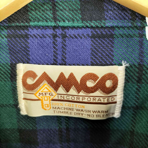 カムコ CAMCO MADE IN INDIA 両ポケ ブラックウォッチ コットンネルシャツ メンズ import:L