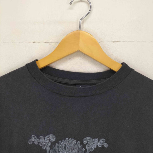 ステューシー Stussy 90s 紺タグ USA製 シングルステッチ INTERNATIONAL フロントプリントクルーネックTシャツ メンズ JPN:L