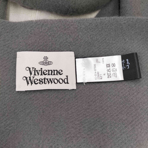 ヴィヴィアンウエストウッド Vivienne Westwood イタリア製 オーブ刺繍フリンジウールマフラー レディース FREE