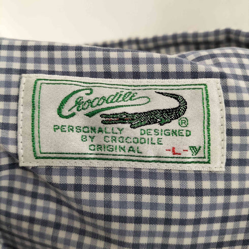 クロコダイル crocodile ロゴワッペン刺繍チェック柄オックスフォードシャツ メンズ JPN:L