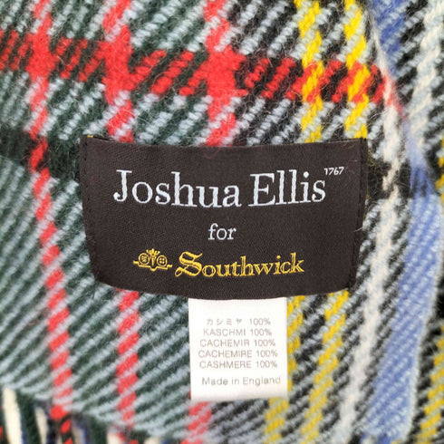 joshua ellis カシミヤ100%チェック柄マフラー レディース