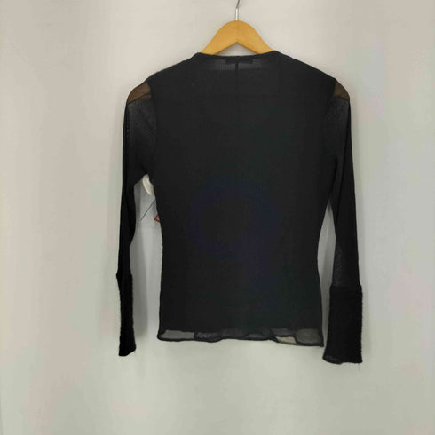 イタリア製 異素材切替 花柄 シアー L/S カットソー レディース JPN:S