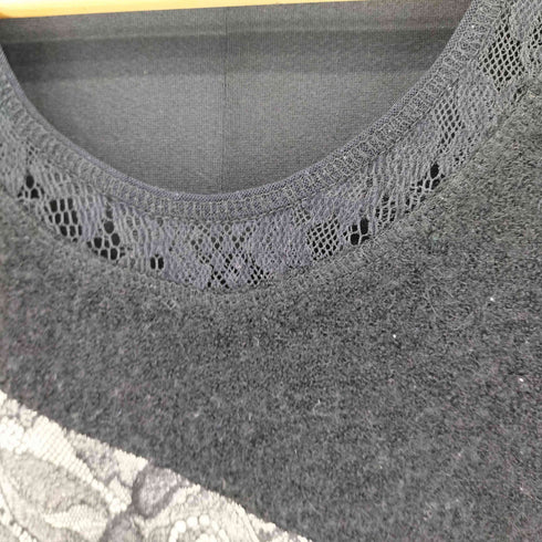 イタリア製 異素材切替 花柄 シアー L/S カットソー レディース JPN:S