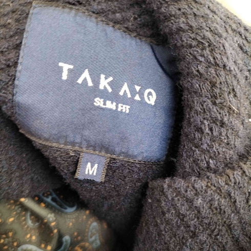 タカキュー TAKA Q イタリア製 背抜き ペイズリー柄 ハーフチェスターコート メンズ import:M