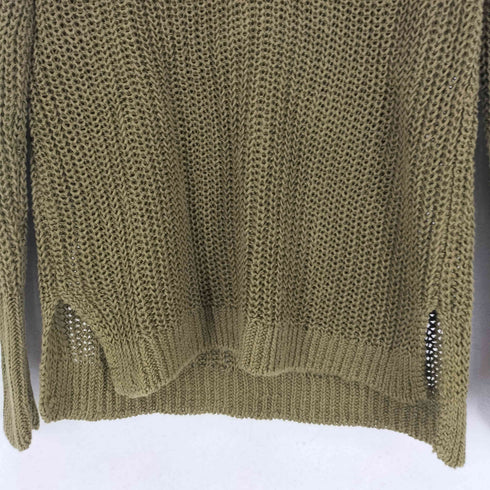 バナナリパブリック BANANA REPUBLIC イタリアンリネン100 サイドスリットVネックニット レディース JPN:M