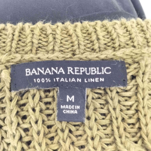 バナナリパブリック BANANA REPUBLIC イタリアンリネン100 サイドスリットVネックニット レディース JPN:M
