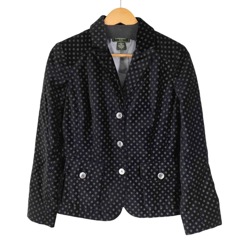 エディーバウアー Eddie Bauer 3Bベルベットテーラードジャケット ベロア レディース UK:6
