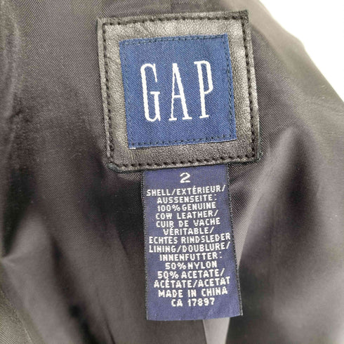 ギャップ Gap 00s old レザーテーラードジャケット レディース 2