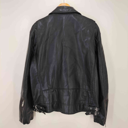 ザラ ZARA フェイクレザー ダブルライダースジャケット メンズ JPN:XL