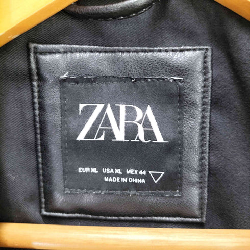ザラ ZARA フェイクレザー ダブルライダースジャケット メンズ JPN:XL