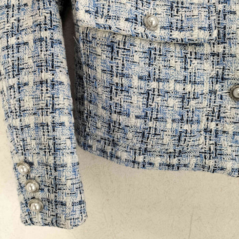 エイチアンドエム H&M ツイードノーカラージャケット レディース import:S