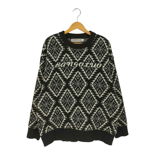 BANGOULUO 総柄 コットンポリ ニット メンズ import:M