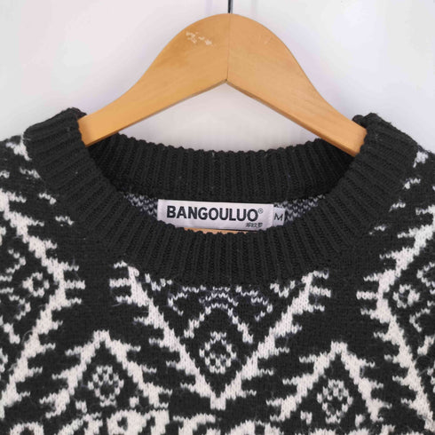 BANGOULUO 総柄 コットンポリ ニット メンズ import:M