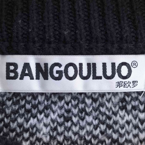 BANGOULUO 総柄 コットンポリ ニット メンズ import:M