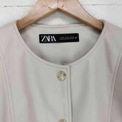 ザラ ZARA 2wayペプラムライダースジャケット レディース import:L