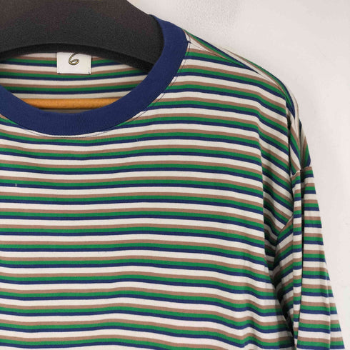 ロクビューティーアンドユースユナイテッドアローズ 6 BEAUTY & YOUTH UNITED ARROWS COTTON BORDER LONG SLEEVE T-SHIRT レディース