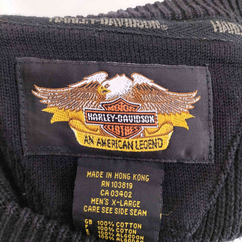 ハーレーダビッドソン HARLEY-DAVIDSON アームロゴラインクルーネックニット メンズ JPN:XL