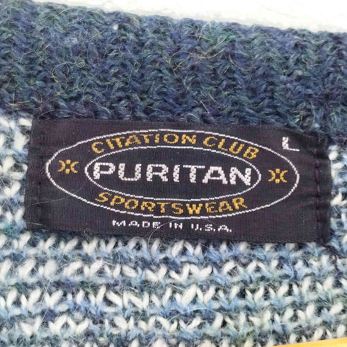 ピューリタン PURITAN 60s USA製 総柄モヘヤカーディガン メンズ JPN:L