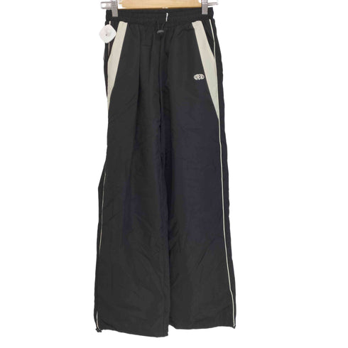 HOUSE OF HALLEY CONTRAST PIPING BLACK BAGGY SWEATPANTS casual レディース