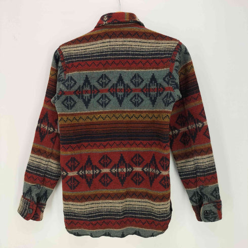 ジョンソンウーレンミルズ Johnson Woolen Mills USA製 ヘヴィーウエイト 総柄 ネイティブ L/S ウールシャツ レディース import:S