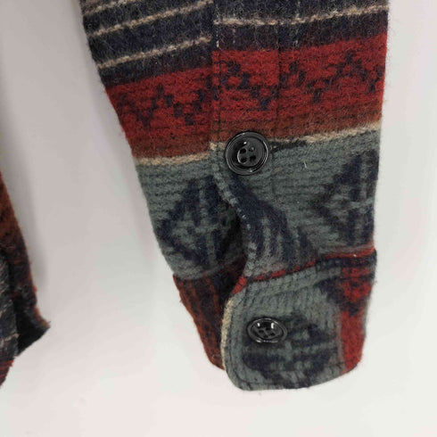 ジョンソンウーレンミルズ Johnson Woolen Mills USA製 ヘヴィーウエイト 総柄 ネイティブ L/S ウールシャツ レディース import:S