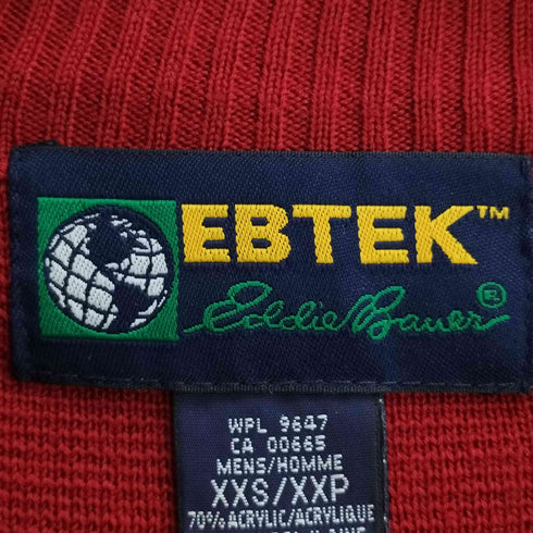 エディーバウアー Eddie Bauer 香港製 EBTEK ライン アクリルウール Vネック ニット メンズ import:XXS