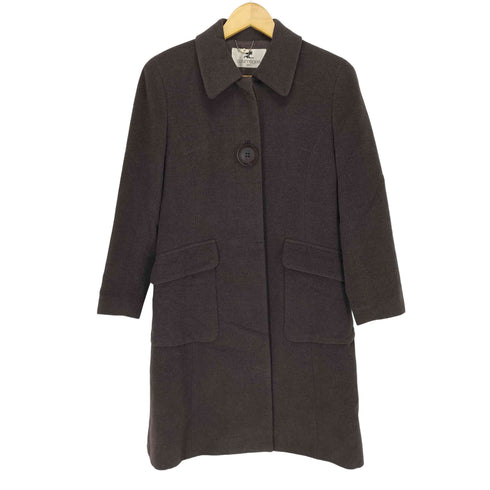 クレージュ courreges 80~90S デカボタン アンゴラ混ウールステンカラーコート レディース 9AR