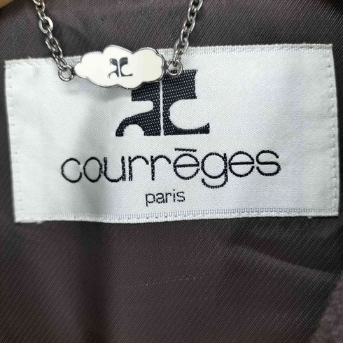 クレージュ courreges 80~90S デカボタン アンゴラ混ウールステンカラーコート レディース 9AR