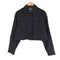 ザラ ZARA LINEN BLEND CROP JACKET リネンブレンドクロップドジャケット 裏地ストライプ 短丈 レディース import:S