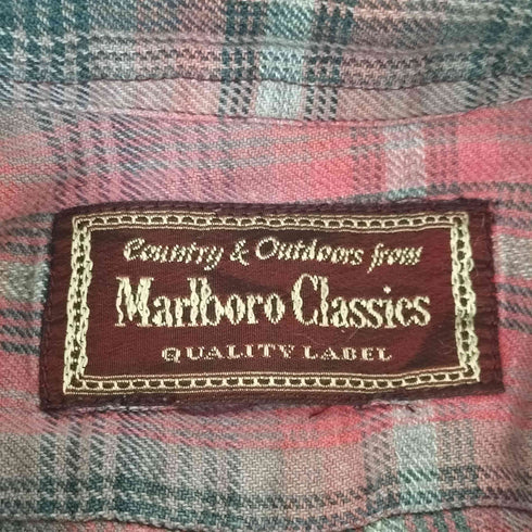 マルボロクラシックス Marlboro Classics 90s ワンポイント刺繍ボタンダウンチェックシャツ メンズ