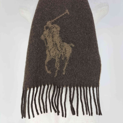 ポロラルフローレン POLO RALPH LAUREN バイカラー ビッグポニー ウール フリンジマフラー メンズ