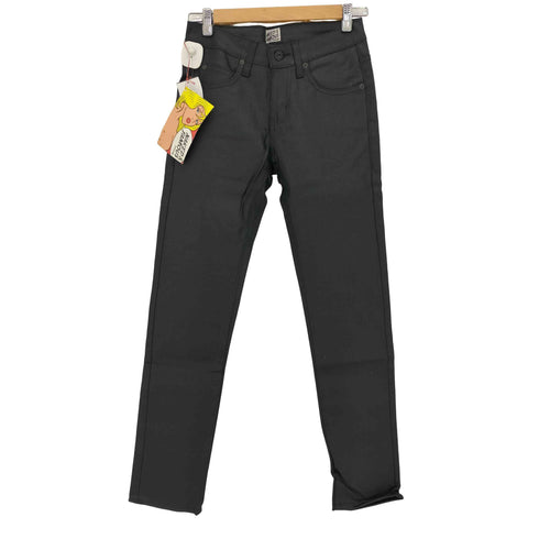ネイキッドアンドフェイマス NAKED & FAMOUS 牛革パッチ コーティング スキニーブラックデニム メンズ US:28-29
