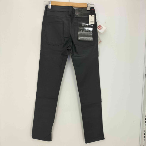 ネイキッドアンドフェイマス NAKED & FAMOUS 牛革パッチ コーティング スキニーブラックデニム メンズ US:28-29