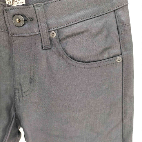 ネイキッドアンドフェイマス NAKED & FAMOUS 牛革パッチ コーティング スキニーブラックデニム メンズ US:28-29