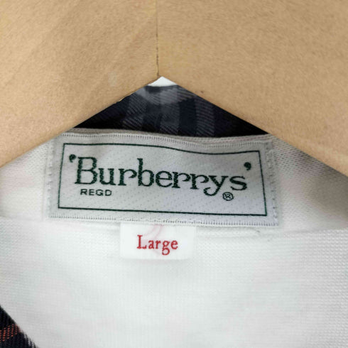 バーバリーズ BURBERRYS 襟 グレー ノバチェック ロゴ エンブレム 刺繍 金ボタン ポロシャツ レディース import:L