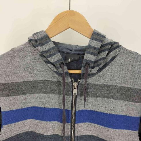アルマーニエクスチェンジ ARMANI EXCHANGE マルチカラー ボーダー コットン ポリ ジップアップ パーカー メンズ import:L