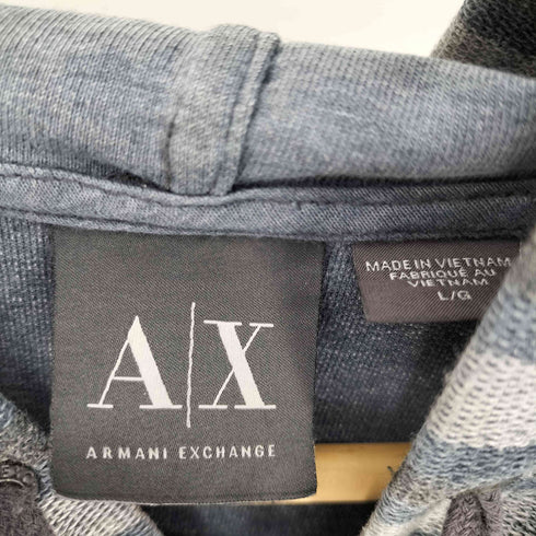 アルマーニエクスチェンジ ARMANI EXCHANGE マルチカラー ボーダー コットン ポリ ジップアップ パーカー メンズ import:L