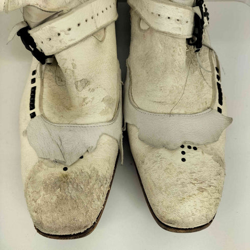 HIROMU TAKAHARA ベルテッドクラッシュレザーブーツ メンズ 40 1/2
