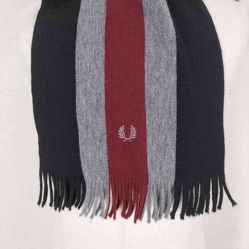 フレッドペリー FRED PERRY 月桂樹刺繍ストライプストライプマフラー メンズ