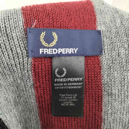 フレッドペリー FRED PERRY 月桂樹刺繍ストライプストライプマフラー メンズ