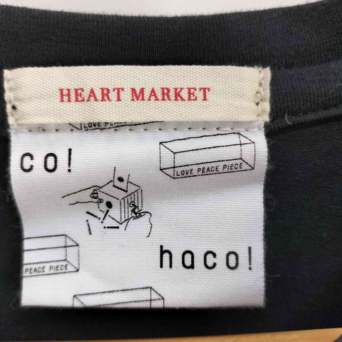 ハコ haco 別注 HEART MARKET 袖振り合うも他生の縁、ハート振り合う異素材ワンピース レディース JPN:M