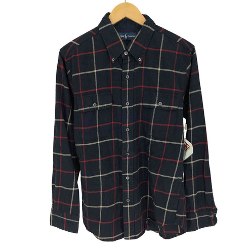 ラルフローレン RALPH LAUREN チェック フラップポケット B.D コットン シャツ メンズ import:L