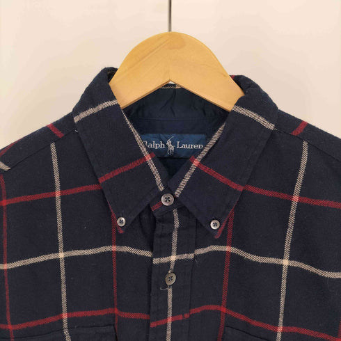 ラルフローレン RALPH LAUREN チェック フラップポケット B.D コットン シャツ メンズ import:L